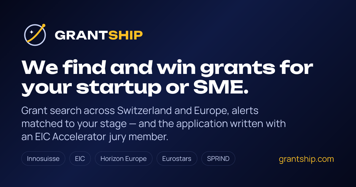 GrantShip — AI grant review & coaching for deep tech (Switzerland & EU)